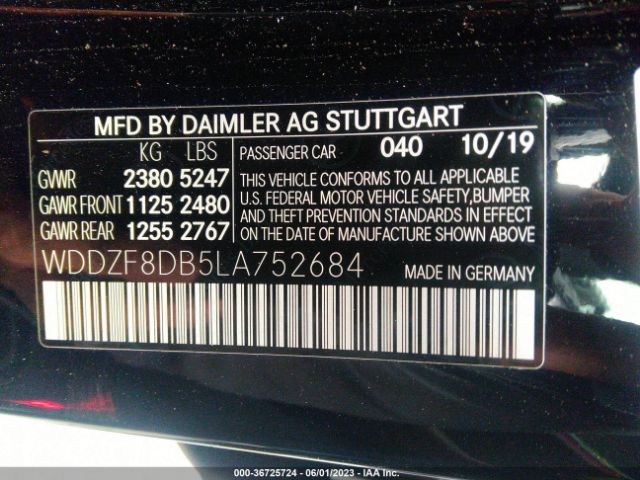 WDDZF8DB5LA752684 Mercedes-Benz E-class E 350
