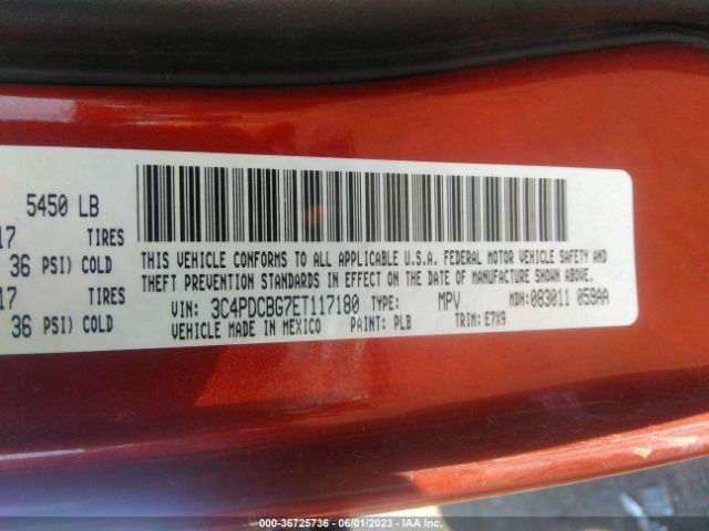 3C4PDCBG7ET117180 Dodge Journey Sxt