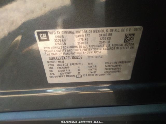 3GKALVEX7JL153269 GMC Terrain Slt
