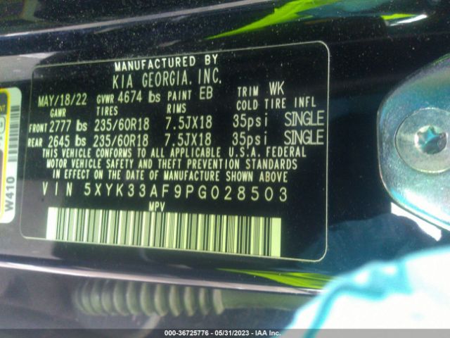 5XYK33AF9PG028503 KIA Sportage Ex