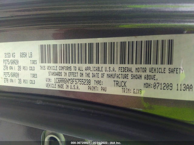 1C6RR6NM3FS755238 RAM 1500 Laramie