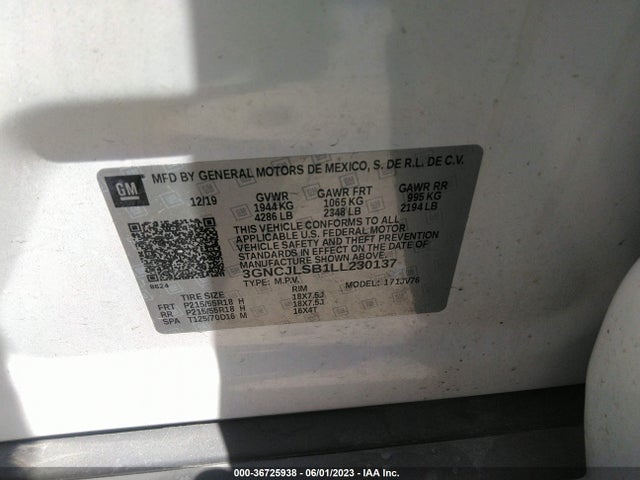 Chevrolet Trax Lt 2020 3GNCJLSB1LL230137 Image 9