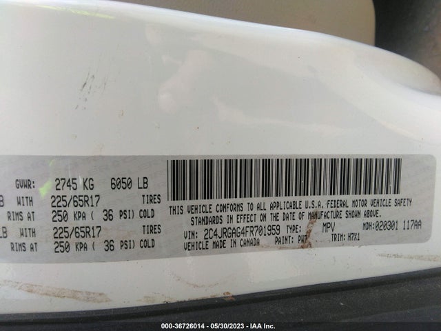 2015 Ram Cargo Van, VIN: 2C4JRGAG4FR701959