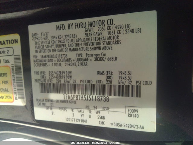 Ford Mustang Ecoboost 2018 1FA6P8TH5J5118738 Image 11