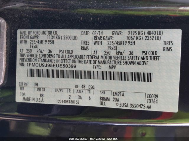 1FMCU9J95EUE50399 Ford Escape Titanium