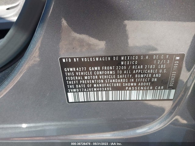 3VWD17AJ6EM403495 Volkswagen Jetta Sedan Se