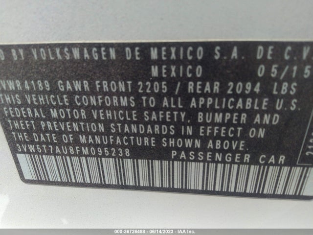3VW5T7AU8FM095238 Volkswagen Golf Gti Autobahn