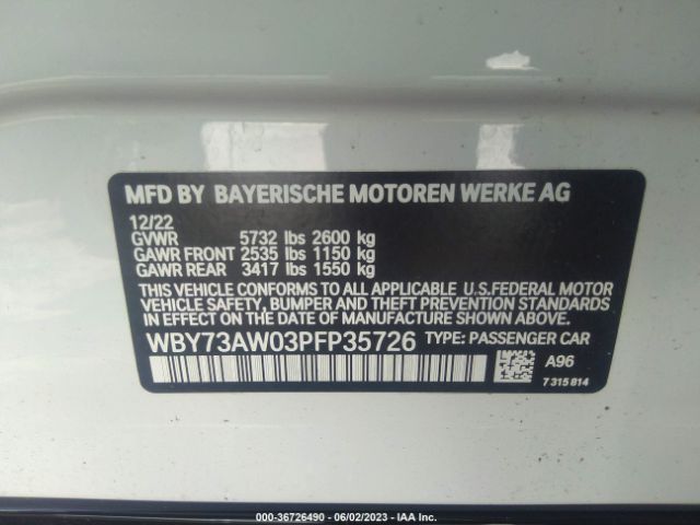 WBY73AW03PFP35726 BMW I4 Edrive40