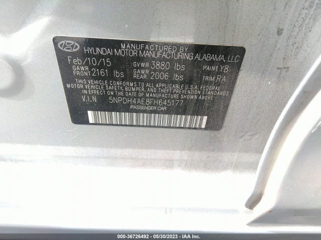 Hyundai ELANTRA SE 2015 5NPDH4AE8FH645177 Image 9