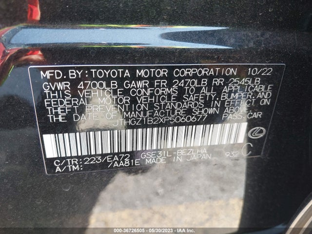 2023 Lexus IS, VIN: JTHGZ1B2XP5060677