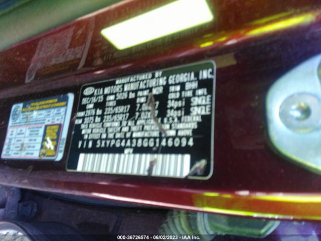 5XYPG4A38GG146094 KIA SORENTO LX