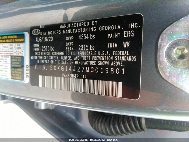 KIA K5 LXS 2021 5XXG14J27MG019801 Image 9