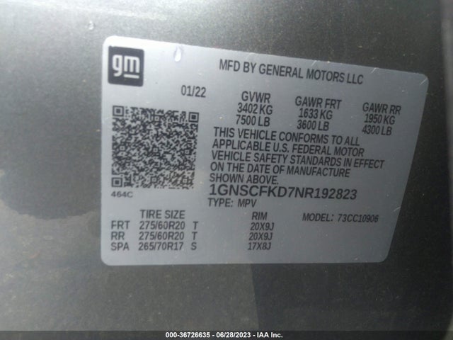 Chevrolet Suburban Premier 2022 1GNSCFKD7NR192823 Image 9