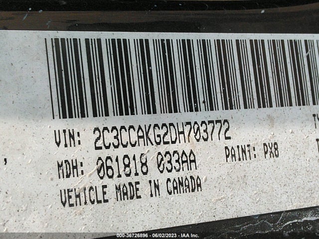 2013 CHRYSLER 300 300C VIN: 2C3CCAKG2DH703772