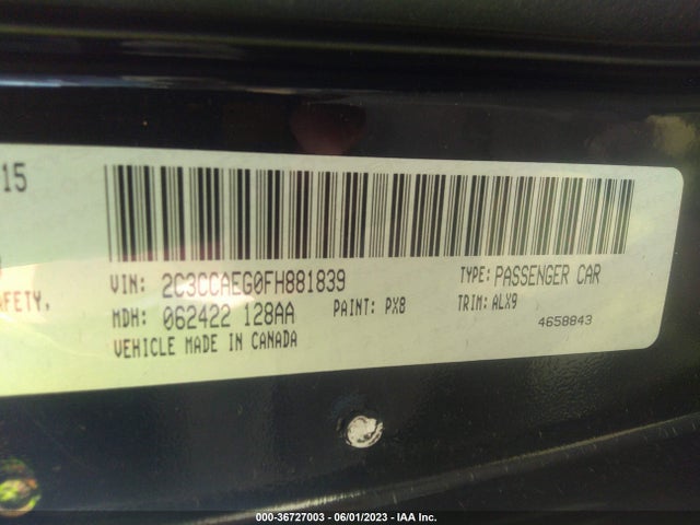 2C3CCAEG0FH881839 Chrysler 300 300c