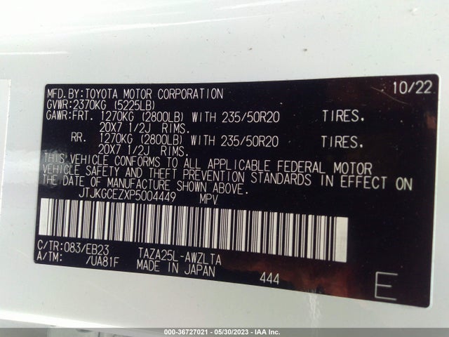 2023 Lexus NX, VIN: JTJKGCEZXP5004449