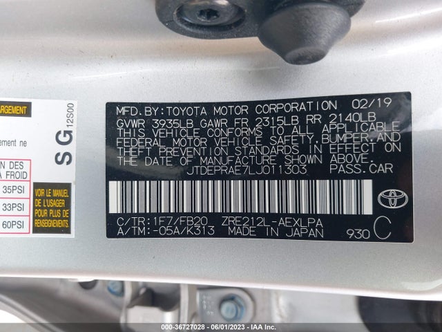 Toyota COROLLA LE 2020 JTDEPRAE7LJ011303 Image 9