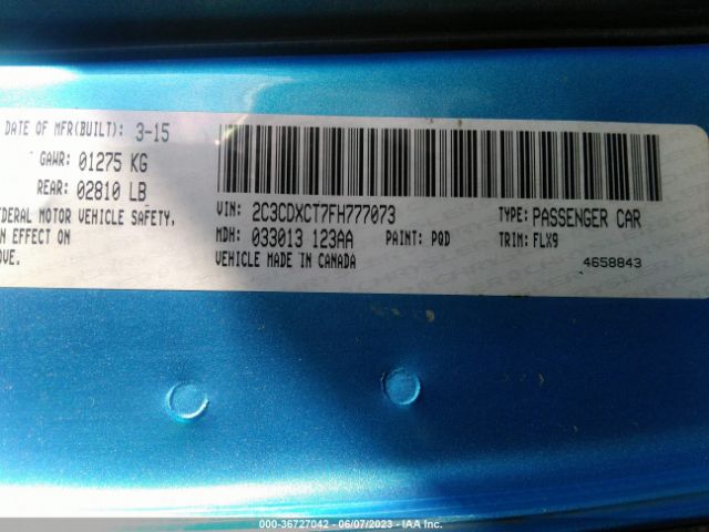 2C3CDXCT7FH777073 Dodge Charger Road/track