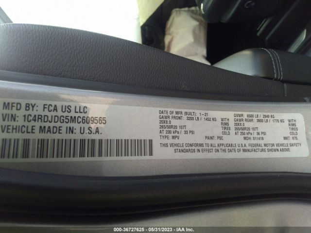 1C4RDJDG5MC609565 Dodge Durango Gt Plus