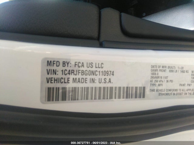 2022 Jeep Grand Cherokee, VIN: 1C4RJFBG0NC110974
