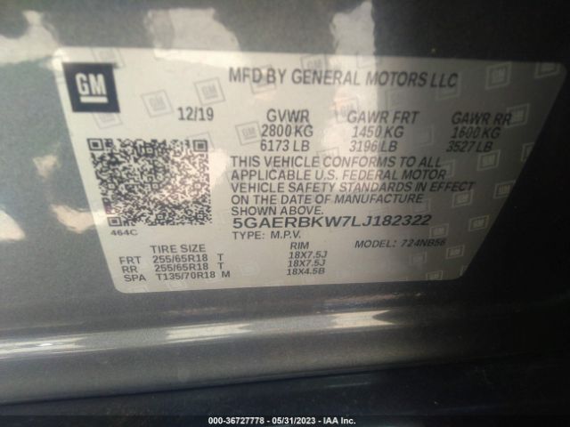 5GAERBKW7LJ182322 Buick Enclave Essence