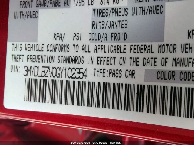 3MYDLBZV0GY102354 Scion IA