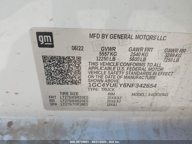 2022 Chevrolet Silverado 3500, VIN: 1GC4YUEY6NF342654