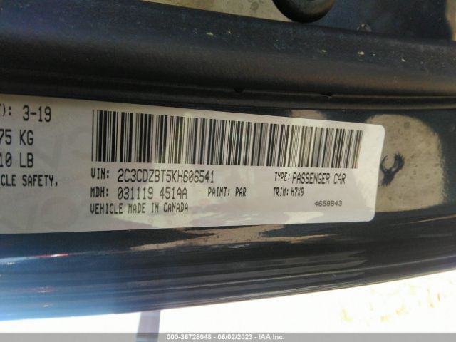2C3CDZBT5KH606541 Dodge Challenger R/t