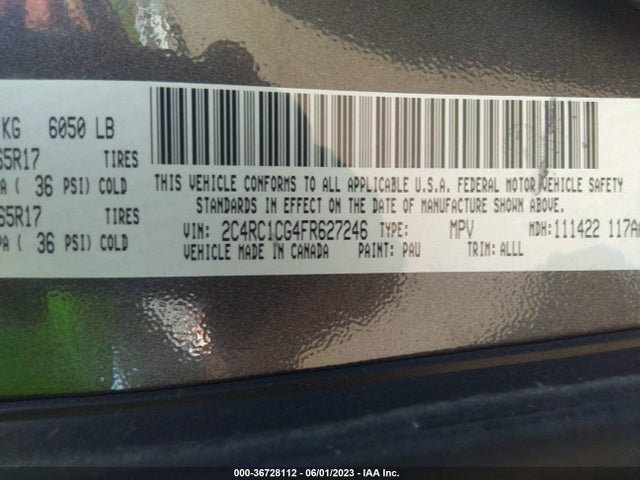 2C4RC1CG4FR627246 Chrysler Town & Country Touring-l