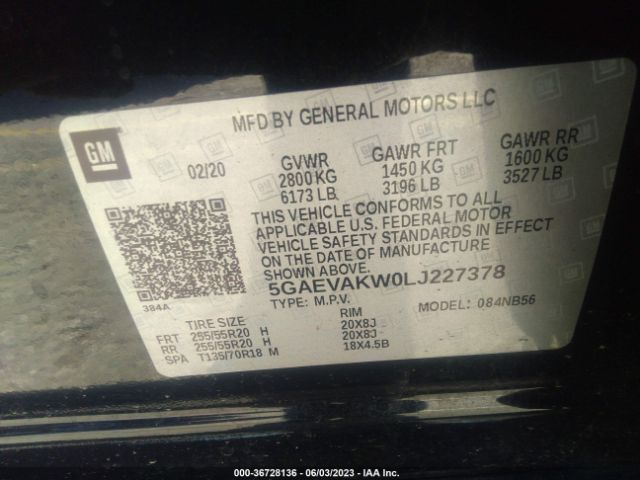 5GAEVAKW0LJ227378 Buick Enclave Essence