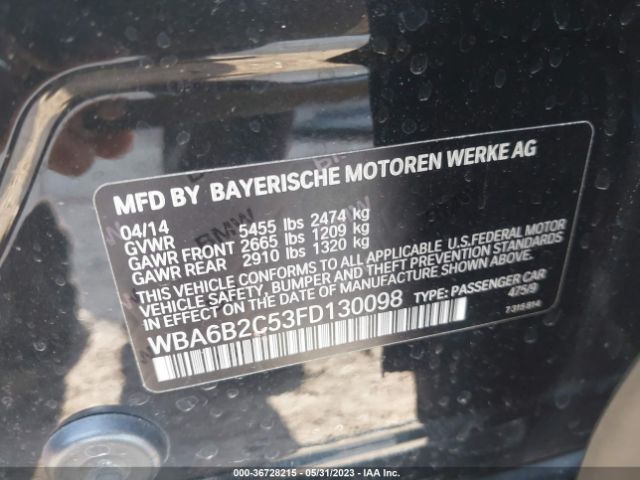 WBA6B2C53FD130098 BMW 6 Series 650i