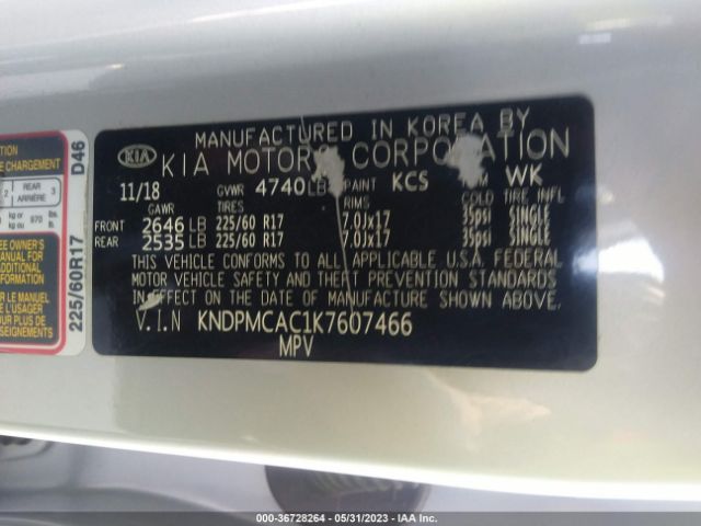 KNDPMCAC1K7607466 KIA Sportage Lx