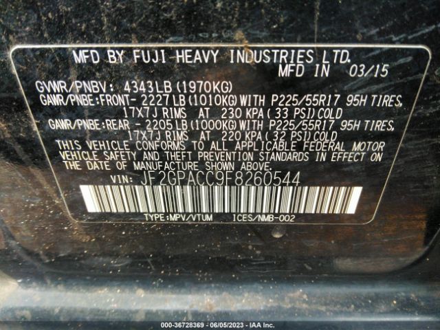JF2GPACC9F8260544 Subaru Xv Crosstrek Premium
