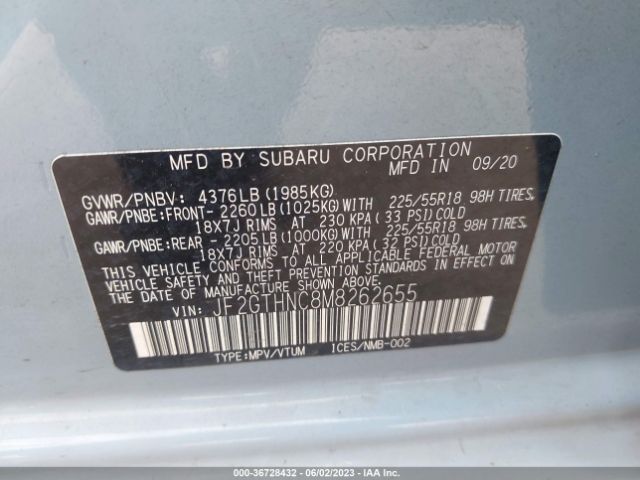 JF2GTHNC8M8262655 Subaru Crosstrek Limited
