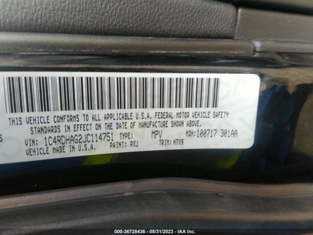 1C4RDHAG2JC114751 Dodge Durango Sxt