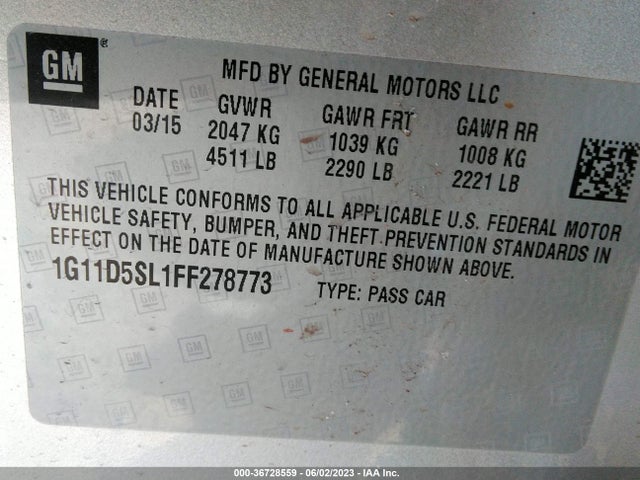 Chevrolet MALIBU LT 2015 1G11D5SL1FF278773 Image 10