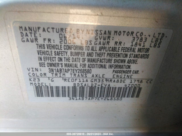Nissan SENTRA SV 2014 3N1AB7AP7EY268580 Image 11