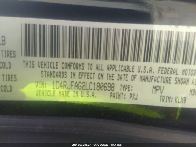 1C4RJFAG2LC180698 Jeep Grand Cherokee Altitude