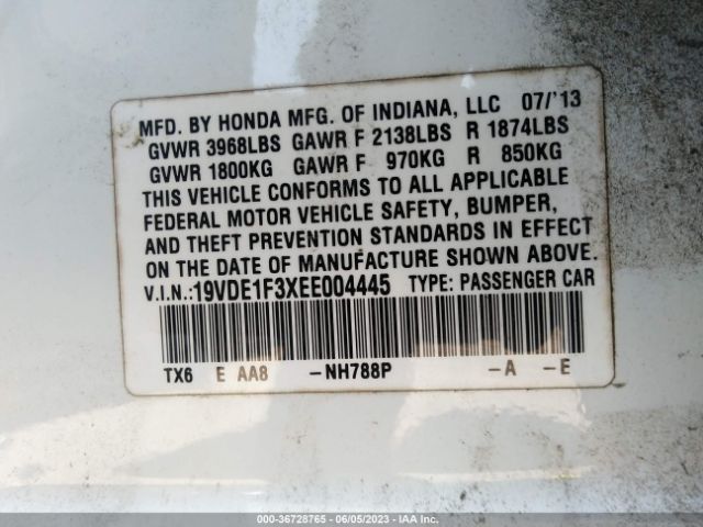 19VDE1F3XEE004445 Acura ILX