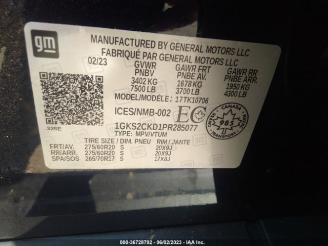 1GKS2CKD1PR285077 GMC Yukon At4