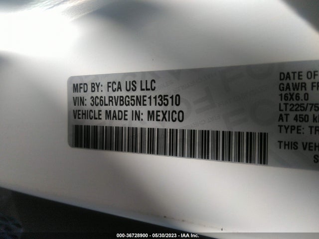 2022 Ram Promaster, VIN: 3C6LRVBG5NE113510