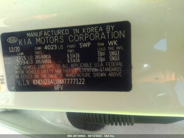 KNDJ23AU8M7777122 KIA SOUL LX