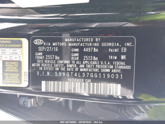 5XXGT4L37GG119031 KIA Optima Lx