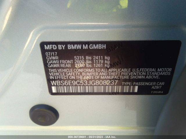 WBS6E9C53JG808237 BMW M6