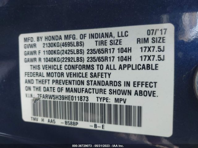 7FARW5H39HE011873 Honda CR-V LX
