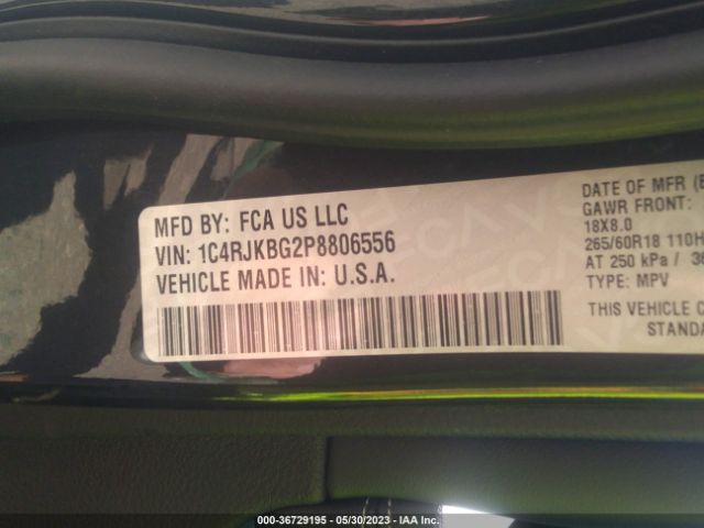 1C4RJKBG2P8806556 Jeep Grand Cherokee L Limited