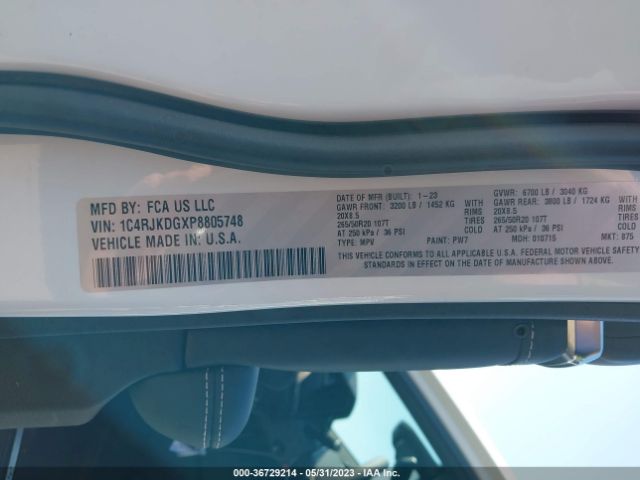 1C4RJKDGXP8805748 Jeep Grand Cherokee L Overland