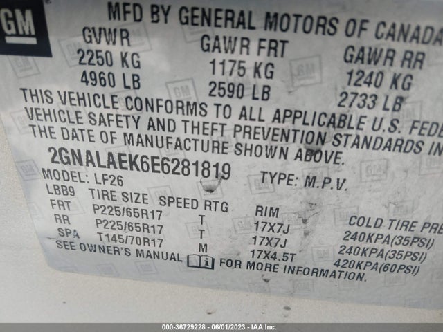 Chevrolet EQUINOX LS 2014 2GNALAEK6E6281819 Image 10