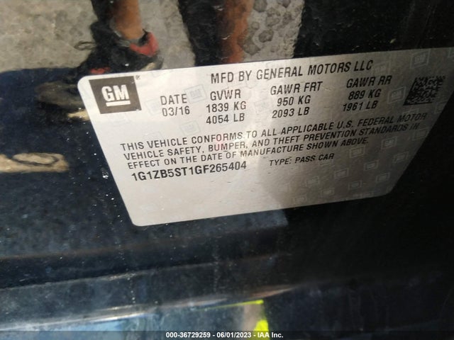 Chevrolet MALIBU LS 2016 1G1ZB5ST1GF265404 Image 9