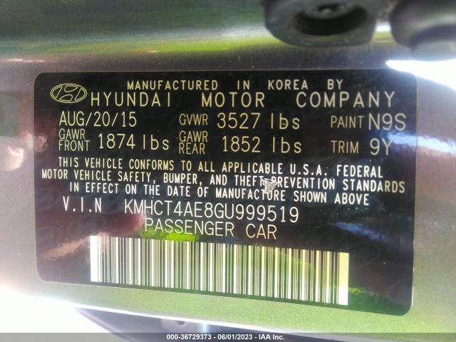 Hyundai ACCENT SE 2016 KMHCT4AE8GU999519 Image 10